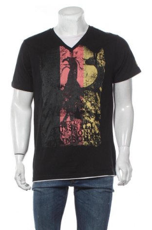 Мъжка тениска Angelo Litrico, Размер L, Цвят Черен, 100% памук, Цена 16,86 лв.