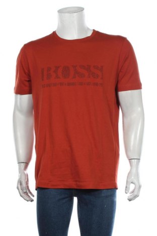 Мъжка тениска Hugo Boss, Размер L, Цвят Оранжев, Памук, Цена 59,95 лв.