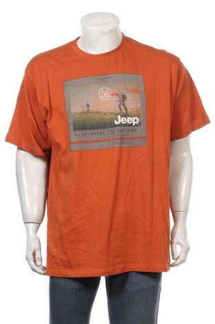 Мъжка тениска Jeep, Размер XL, Цвят Оранжев, Памук, Цена 20,16 лв.