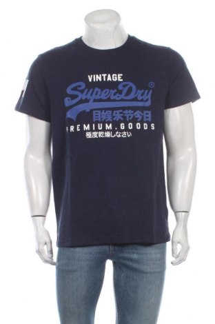 Ανδρικό t-shirt Superdry, Μέγεθος XXL, Χρώμα Μπλέ, 60% βαμβάκι, 40% πολυεστέρας, Τιμή 30,54 €