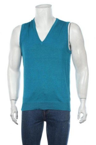 Męski sweter, Rozmiar M, Kolor Niebieski, 55% jedwab, 45% bawełna, Cena 61,41 zł