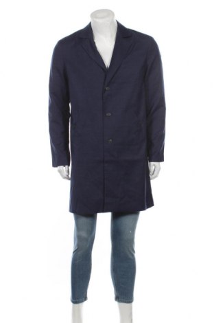 Мъжко палто Weekday, Размер M, Цвят Син, 75% полиестер, 18% вискоза, 7% вълна, Цена 130,50 лв.