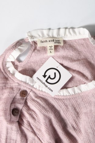Damen Shirt Faith and Joy, Größe L, Farbe Rosa, Preis € 3,04