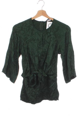 Дамска блуза Zara, Размер XS, Цвят Зелен, Цена 8,10 лв.