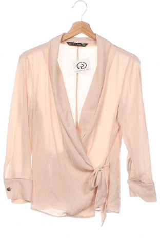 Дамска блуза Zara, Размер XS, Цвят Бежов, Цена 14,78 лв.