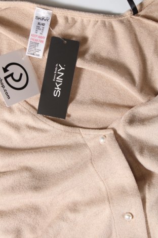Γυναικεία ζακέτα Skiny, Μέγεθος XL, Χρώμα  Μπέζ, Τιμή 14,40 €