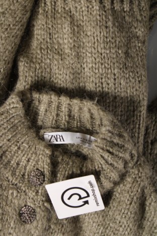 Damen Strickjacke Zara, Größe L, Farbe Grün, Preis 18,79 €