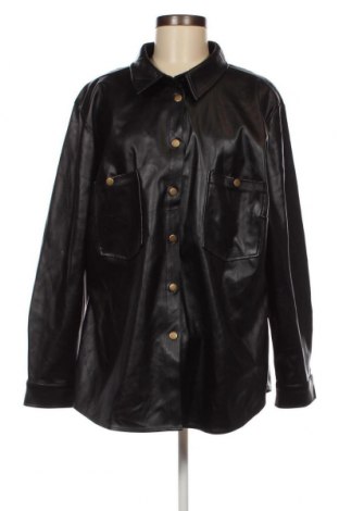 Γυναικείο δερμάτινο πουκάμισο Mia Moda, Μέγεθος XXL, Χρώμα Μαύρο, Τιμή 19,56 €
