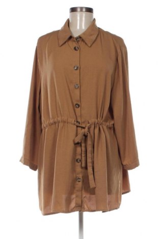 Γυναικείο πουκάμισο SHEIN, Μέγεθος XL, Χρώμα  Μπέζ, Τιμή 13,14 €