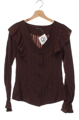 Дамска риза SHEIN, Размер XS, Цвят Кафяв, Цена 4,00 лв.