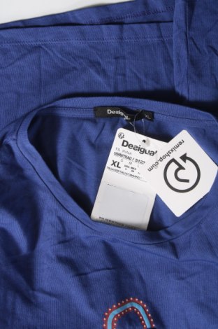 Дамска тениска Desigual, Размер XL, Цвят Син, Цена 62,00 лв.