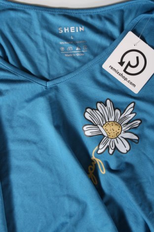 Γυναικείο t-shirt SHEIN, Μέγεθος L, Χρώμα Μπλέ, Τιμή 8,04 €