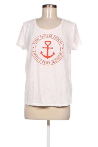 Γυναικείο t-shirt Tom Tailor, Μέγεθος L, Χρώμα Λευκό, Τιμή 5,94 €