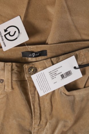 Γυναικείο κοτλέ παντελόνι 7 For All Mankind, Μέγεθος XS, Χρώμα  Μπέζ, Τιμή 22,58 €