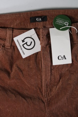 Pantaloni de velvet de femei C&A, Mărime L, Culoare Maro, Preț 151,32 Lei