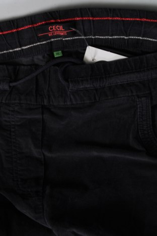 Pantaloni de velvet de femei Cecil, Mărime XL, Culoare Albastru, Preț 74,18 Lei