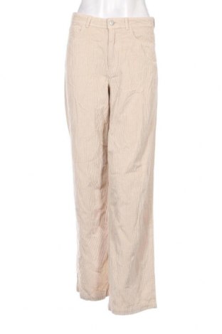 Pantaloni de velvet de femei Clockhouse, Mărime S, Culoare Ecru, Preț 29,57 Lei