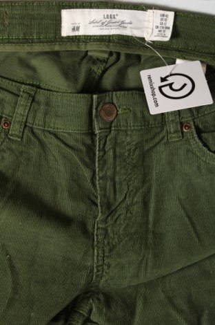 Pantaloni de velvet de femei H&M L.O.G.G., Mărime L, Culoare Verde, Preț 74,81 Lei