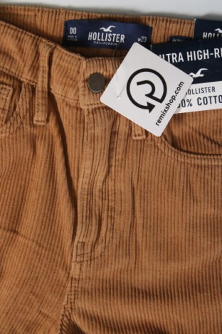 Pantaloni de velvet de femei Hollister, Mărime XXS, Culoare Bej, Preț 30,59 Lei