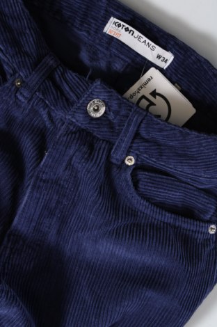 Γυναικείο κοτλέ παντελόνι Koton, Μέγεθος XS, Χρώμα Μπλέ, Τιμή 5,78 €