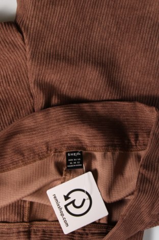 Pantaloni de velvet de femei SHEIN, Mărime XL, Culoare Maro, Preț 22,20 Lei