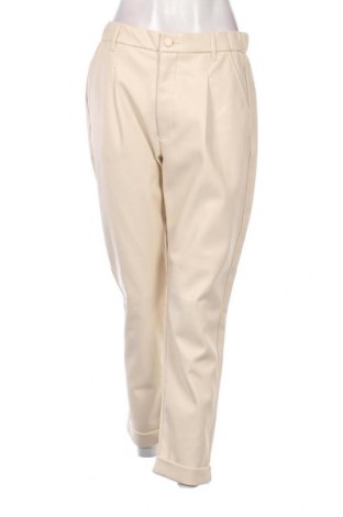 Γυναικείο παντελόνι δερμάτινο Free Quent, Μέγεθος L, Χρώμα Εκρού, Τιμή 14,86 €