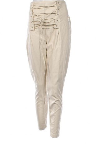 Дамски кожен панталон SHEIN, Размер XL, Цвят Екрю, Цена 29,00 лв.