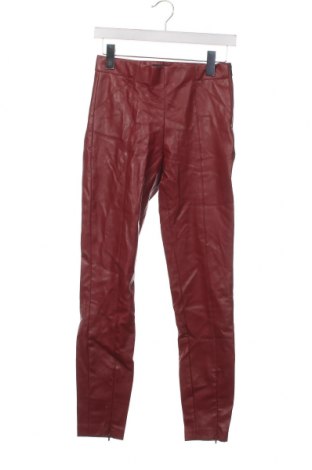Дамски кожен панталон Zara, Размер S, Цвят Червен, Цена 9,99 лв.