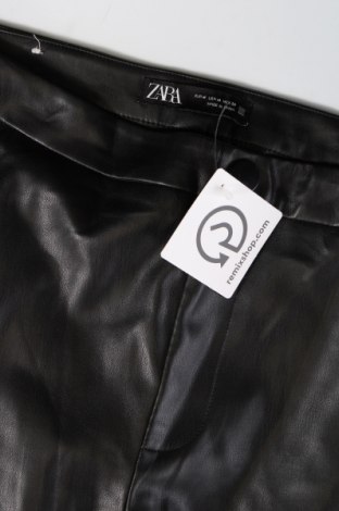 Дамски кожен панталон Zara, Размер M, Цвят Черен, Цена 8,91 лв.