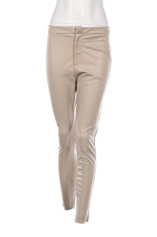 Pantaloni de piele pentru damă Zara, Mărime M, Culoare Bej, Preț 23,09 Lei