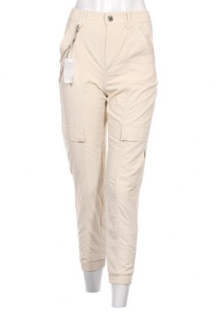 Дамски панталон Bershka, Размер XS, Цвят Бежов, Цена 22,08 лв.