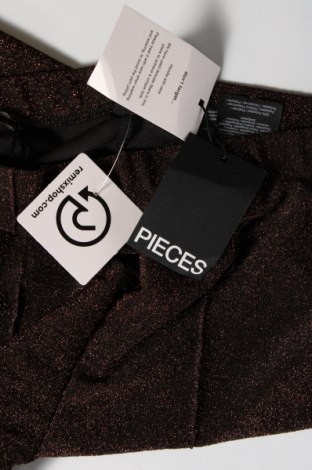 Дамски панталон Pieces, Размер L, Цвят Кафяв, Цена 18,60 лв.
