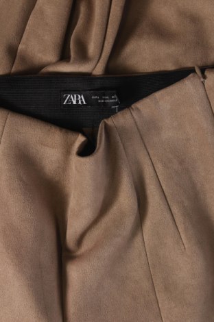 Дамски панталон Zara, Размер L, Цвят Кафяв, Цена 8,64 лв.
