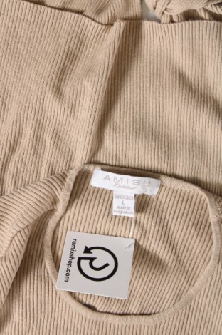 Дамски пуловер Amisu, Размер L, Цвят Бежов, Цена 15,84 лв.