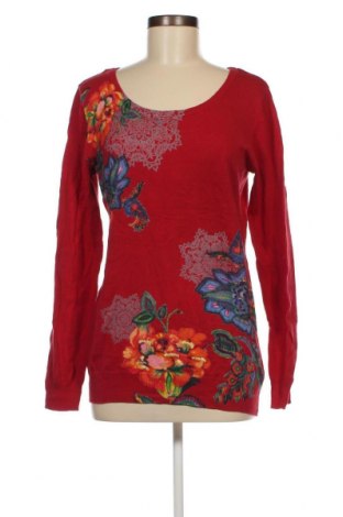 Дамски пуловер Desigual, Размер XL, Цвят Червен, Цена 52,70 лв.