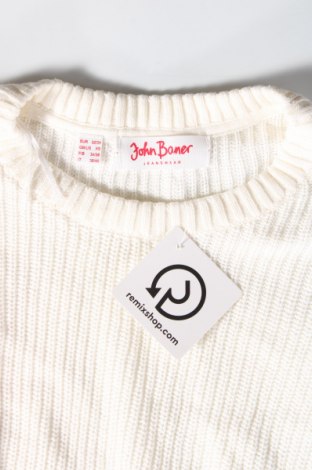 Дамски пуловер John Baner, Размер XXS, Цвят Бял, Цена 4,93 лв.