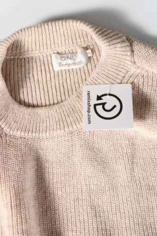 Дамски пуловер ONLY, Размер M, Цвят Бежов, Цена 9,45 лв.