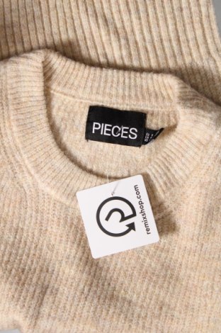 Дамски пуловер Pieces, Размер S, Цвят Бежов, Цена 14,78 лв.