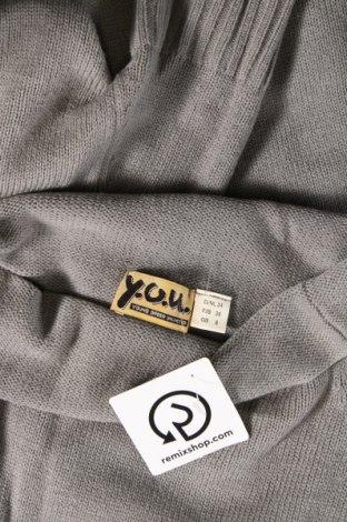 Дамски пуловер Y.O.U, Размер M, Цвят Сив, Цена 15,67 лв.
