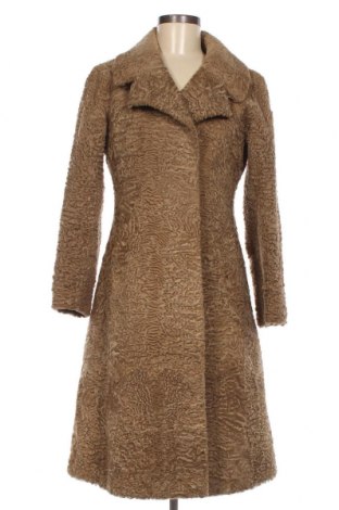 Дамско кожено палто, Размер M, Цвят Бежов, Цена 125,40 лв.