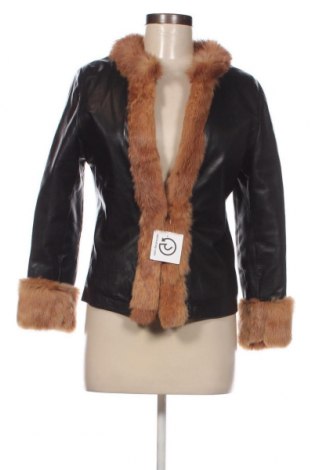 Дамско кожено яке, Размер S, Цвят Черен, Цена 70,63 лв.