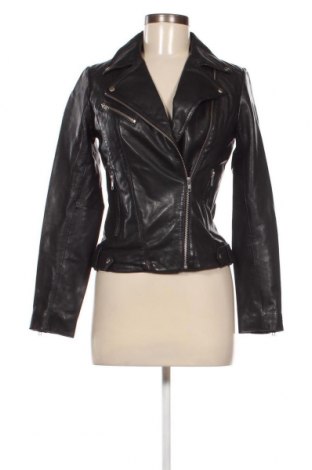 Dámska kožená bunda  Naf Naf, Veľkosť XS, Farba Čierna, Cena  95,78 €