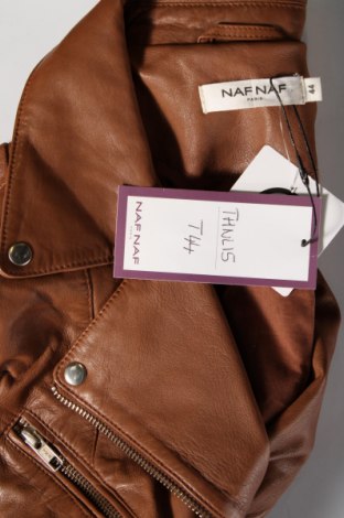 Dámska kožená bunda  Naf Naf, Veľkosť XL, Farba Hnedá, Cena  139,47 €