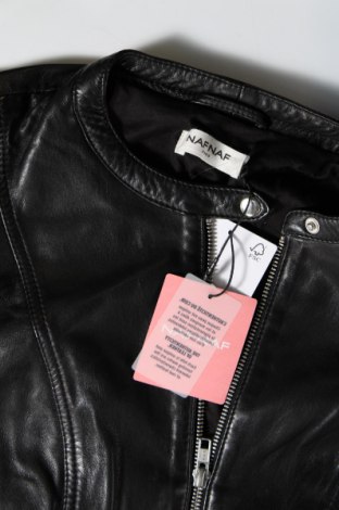 Dámska kožená bunda  Naf Naf, Veľkosť L, Farba Čierna, Cena  95,78 €