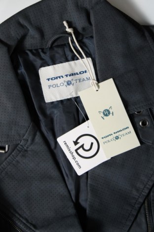 Γυναικείο δερμάτινο μπουφάν Tom Tailor, Μέγεθος M, Χρώμα Μπλέ, Τιμή 23,89 €