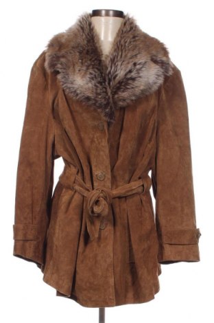 Дамско кожено яке Ulla Popken, Размер XXL, Цвят Кафяв, Цена 94,38 лв.
