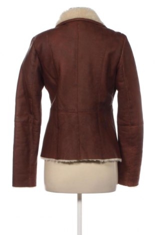 Дамско кожено яке Zara, Размер L, Цвят Кафяв, Цена 89,93 лв.
