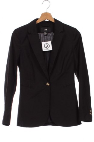 Γυναικείο σακάκι H&M, Μέγεθος XS, Χρώμα Μαύρο, Τιμή 15,35 €