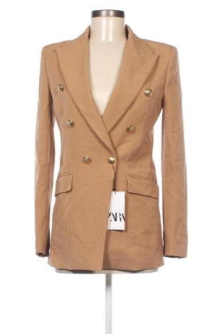 Дамско сако Zara, Размер XS, Цвят Кафяв, Цена 108,00 лв.