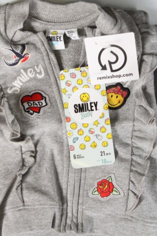 Pulover cu nasturi pentru copii Smiley, Mărime 3-6m/ 62-68 cm, Culoare Gri, Preț 102,63 Lei